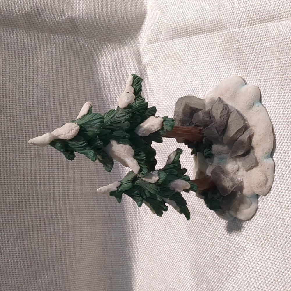 Winter Christmas Village Tree with Snow Decor